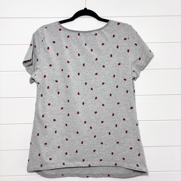 H&M maternity Cotton T-shirt gray with an adorable ladybug‎ pattern Size XL - Picture 4 of 11